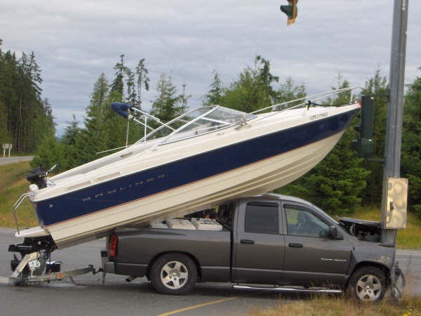 Boat trailers will prevent dangerous yet intriguing situations like this.